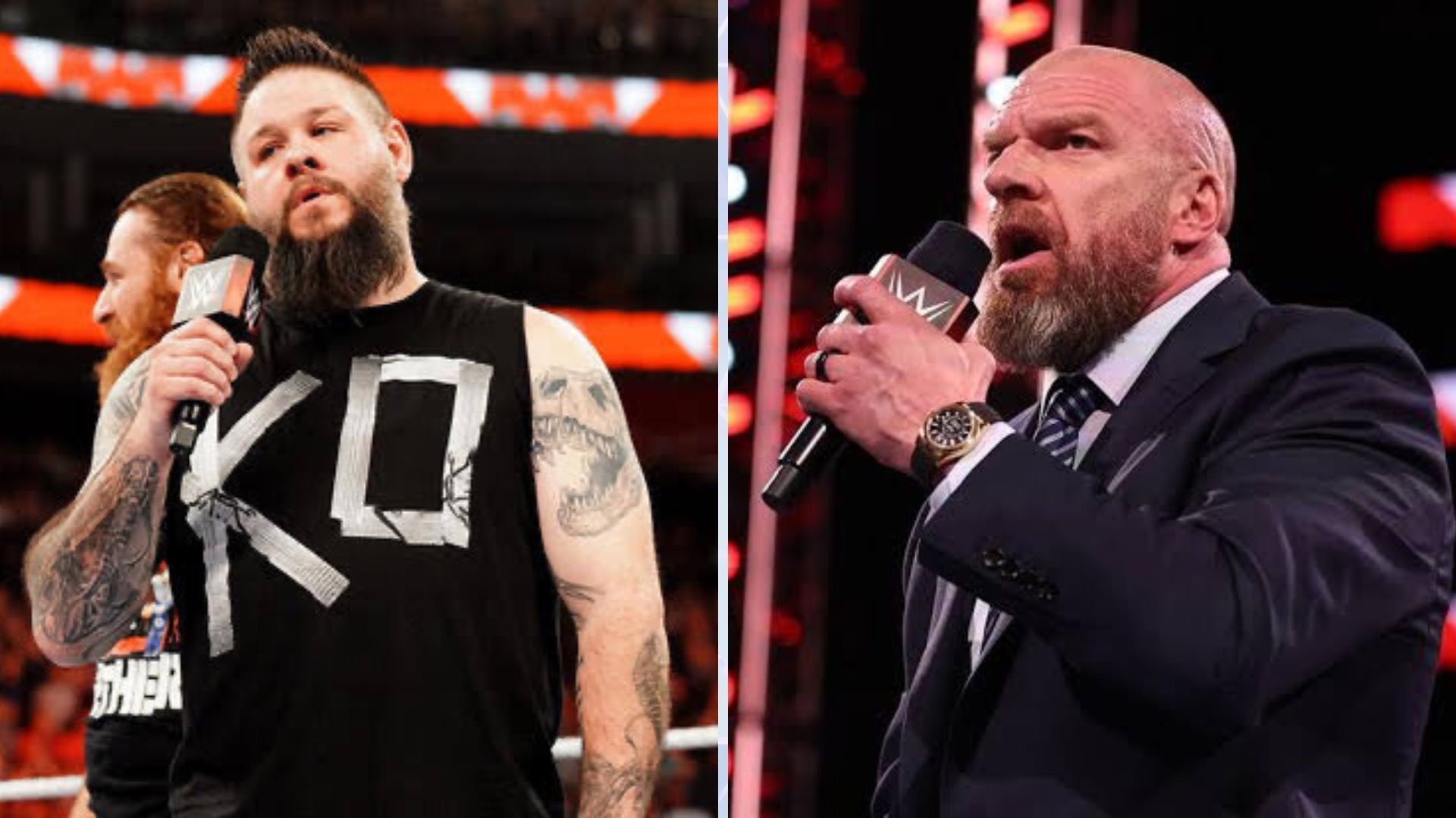 Kevin Owens (left) and Triple H (right) in picture [Image credits: wwe.com]