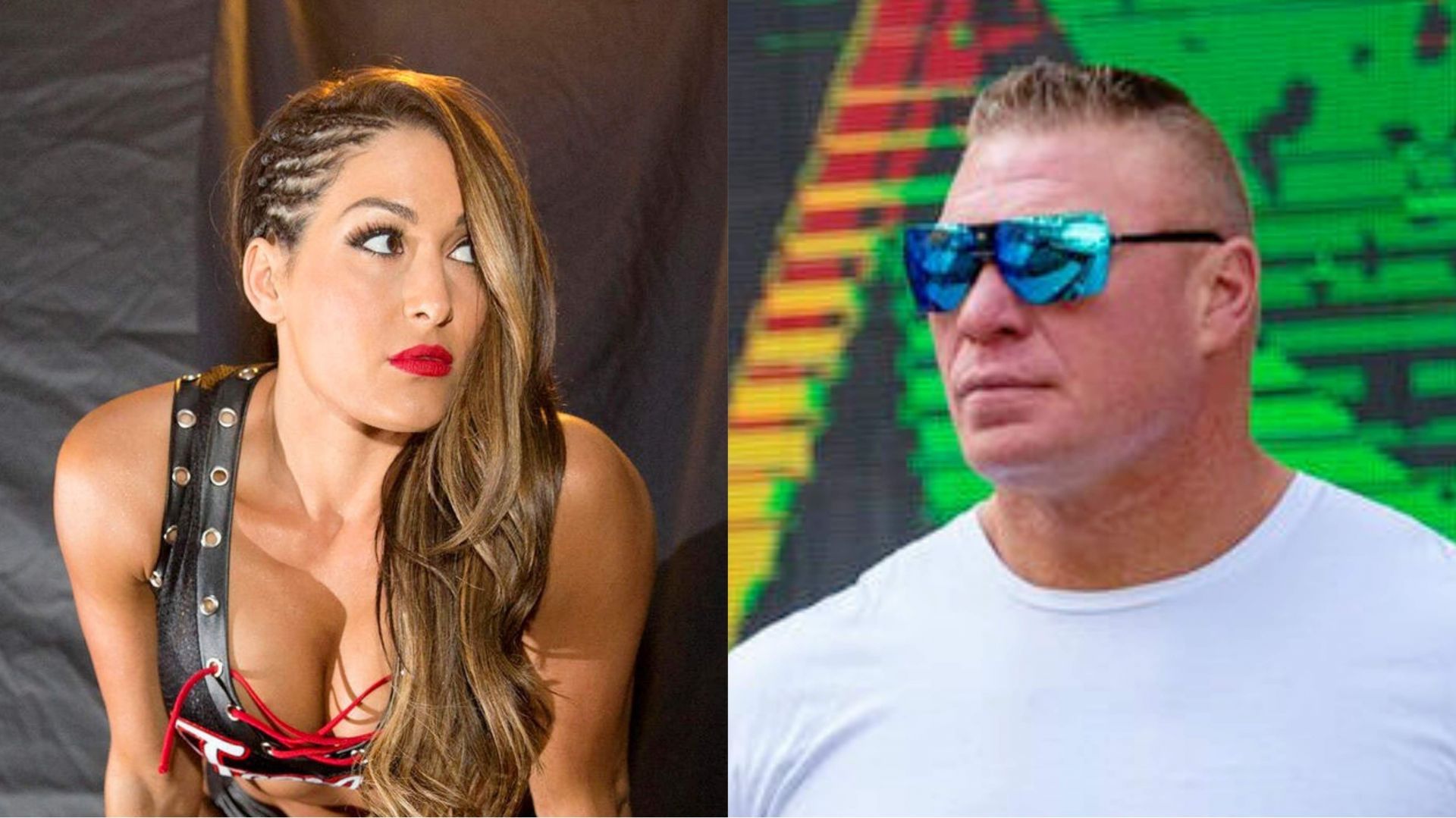 WWE Hall of Famer Nikki Bella (left) and Brock Lesnar (right) [Images from WWE.com]