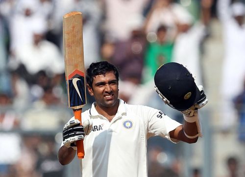 Ashwin scored his first Test century against the West Indies at the Wankhede Stadium in 2011