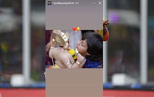 Screenshot of Hardik Pandya's Instagram story.