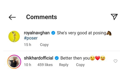 Shikhar Dhawan left a cheeky comment on Ravindra Jadeja’s Instagram post (Image via Instagram-@royalvanghan)