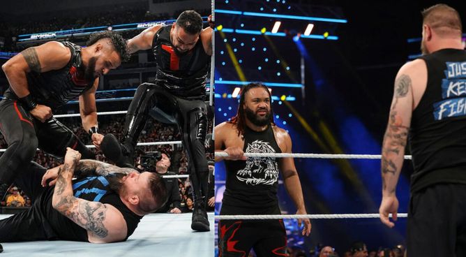 WWE SmackDown के मेन इवेंट में 9 स्टार्स ने मचाई तबाही, ब्लडलाइन के खूंखार रेसलर की मौजूदा चैंपियन ने की हालत खराब