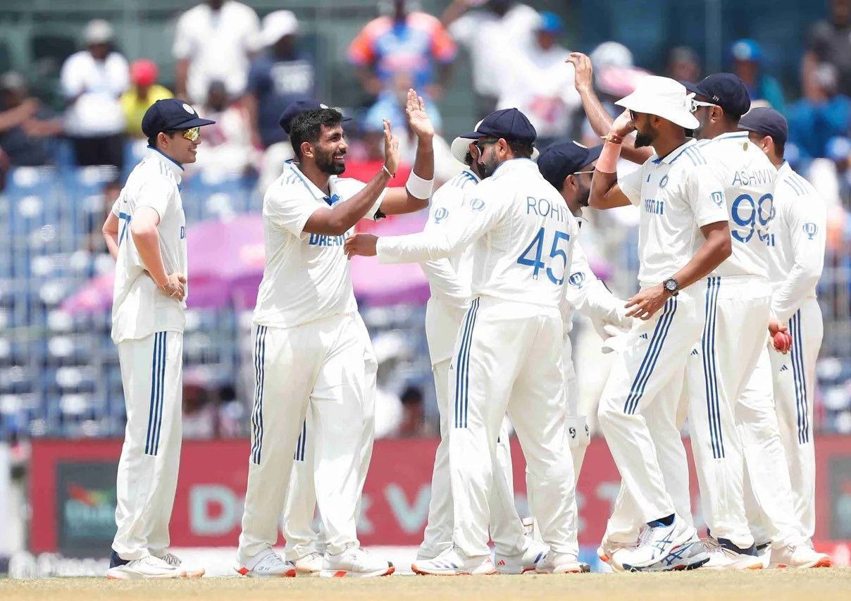 चेन्नई टेस्ट के दूसरे दिन भारतीय गेंदबाजों का दबदबा (Image Crdit: BCCI.TV)