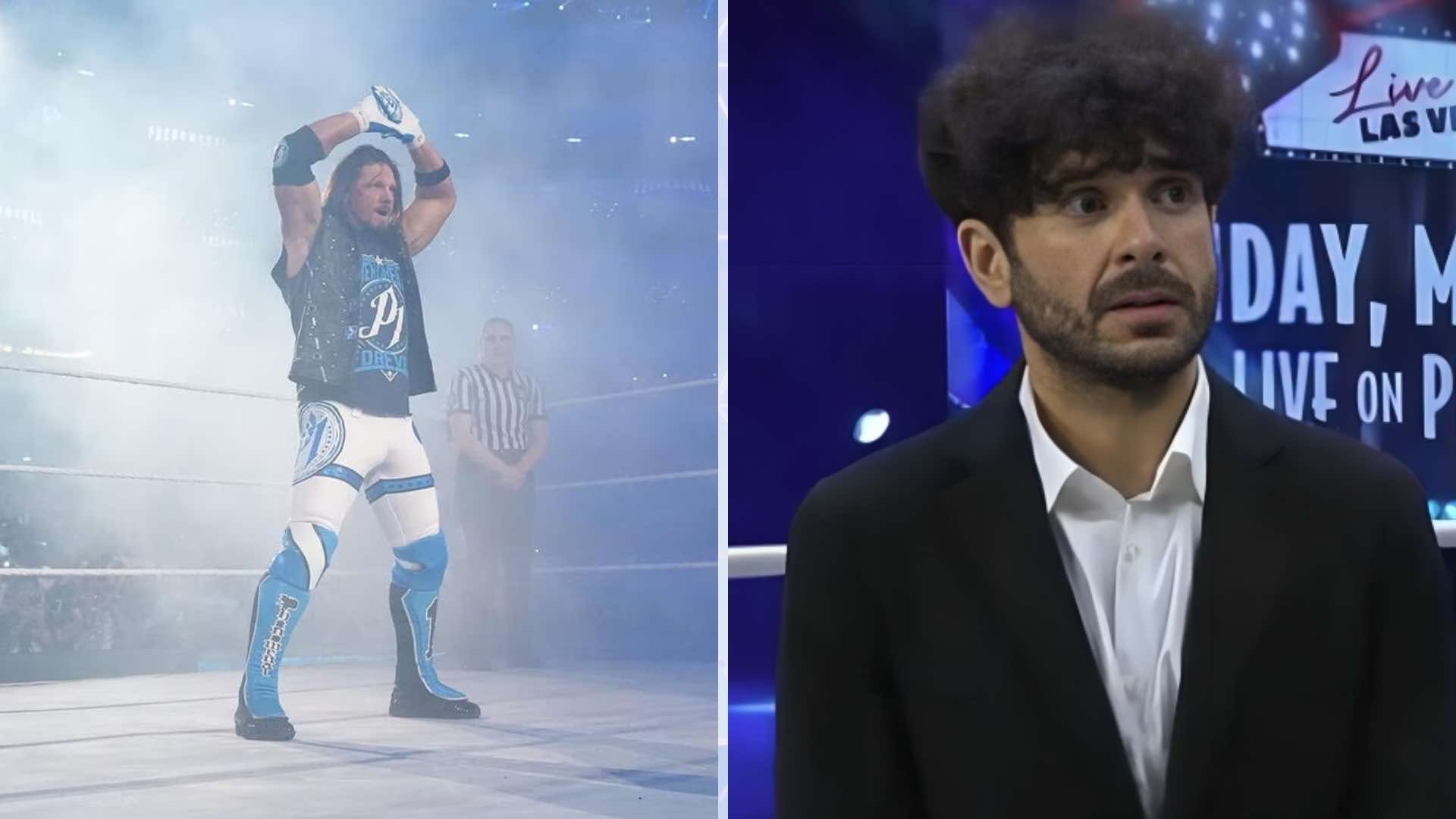 AJ Styles (left) and Tony Khan (right) in picture [Image credits: wwe.com, x.com]