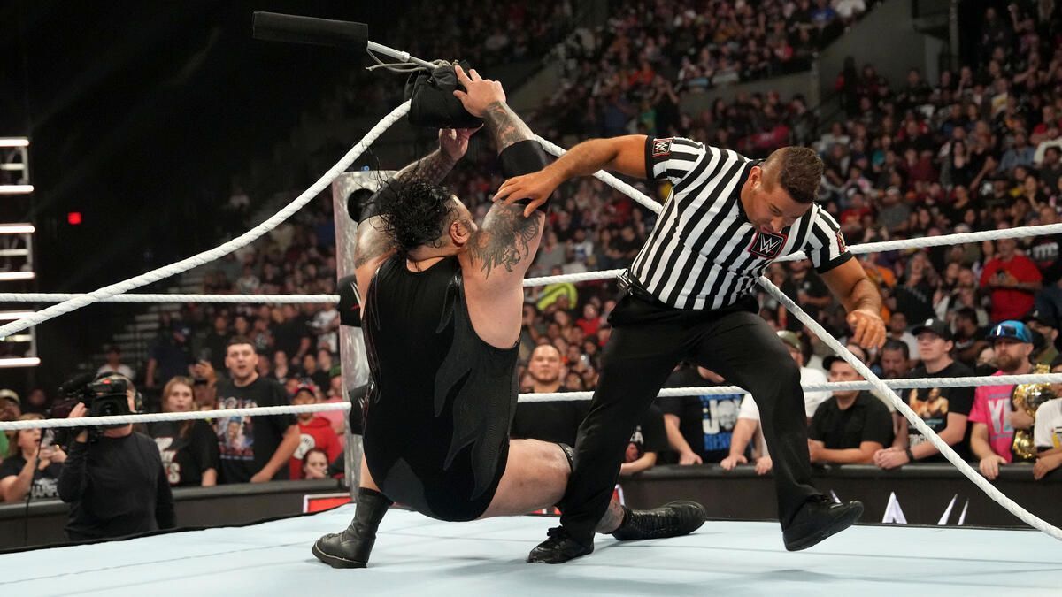 Bronson Reed and Braun Strowman broke the ring on RAW (Photo credit: WWE.com)