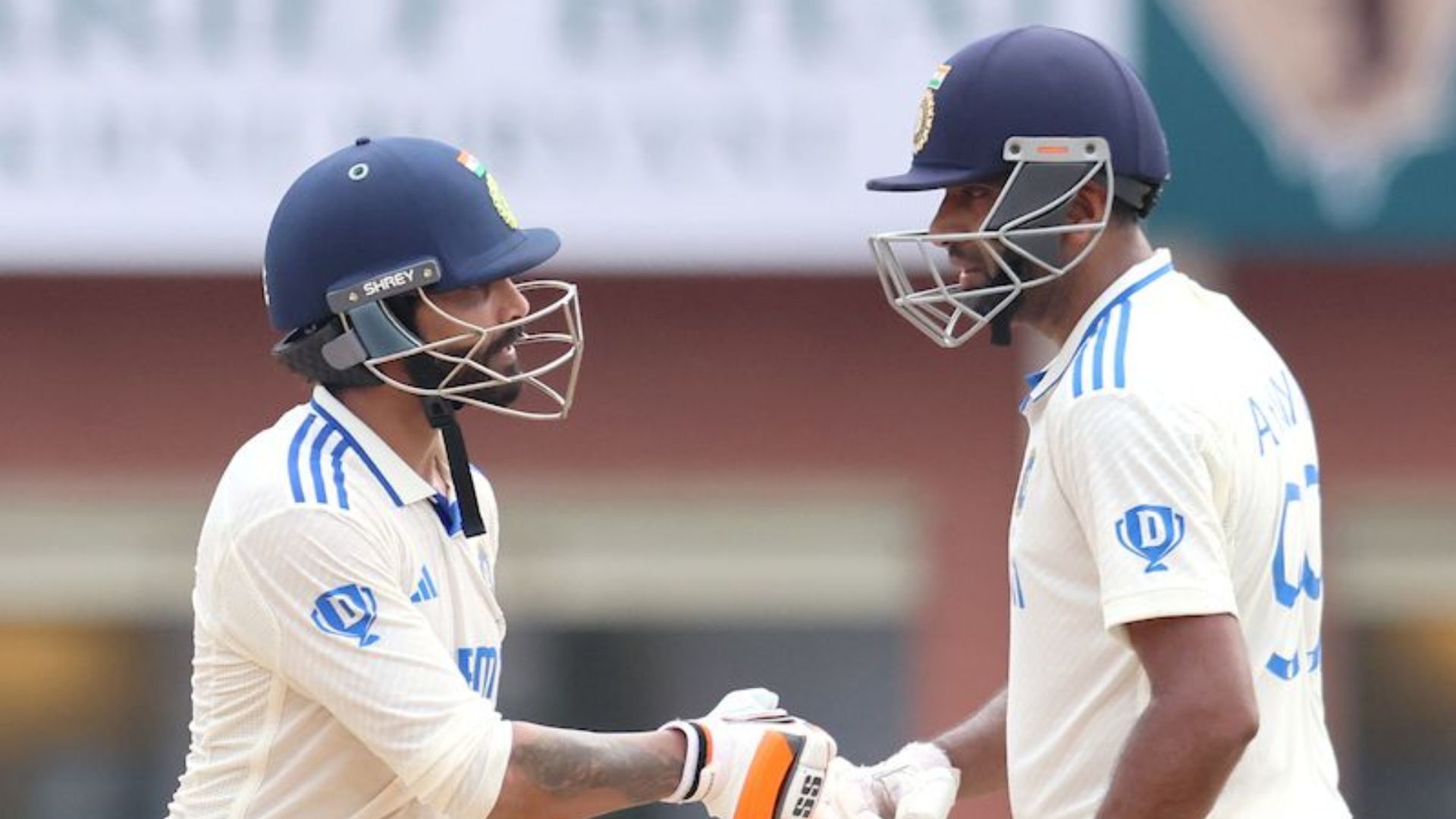 Ravichandran Ashwin and Ravindra Jadeja have stitched an unbeaten partnership worth 195 runs (Image credits: BCCI)