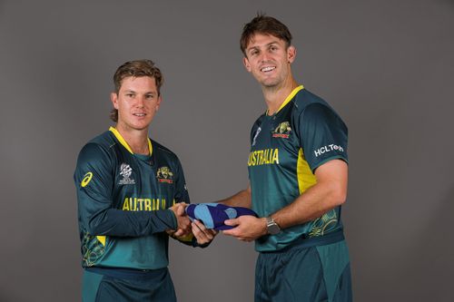 Adam Zampa and Mitchell Marsh. (Credits: Getty)