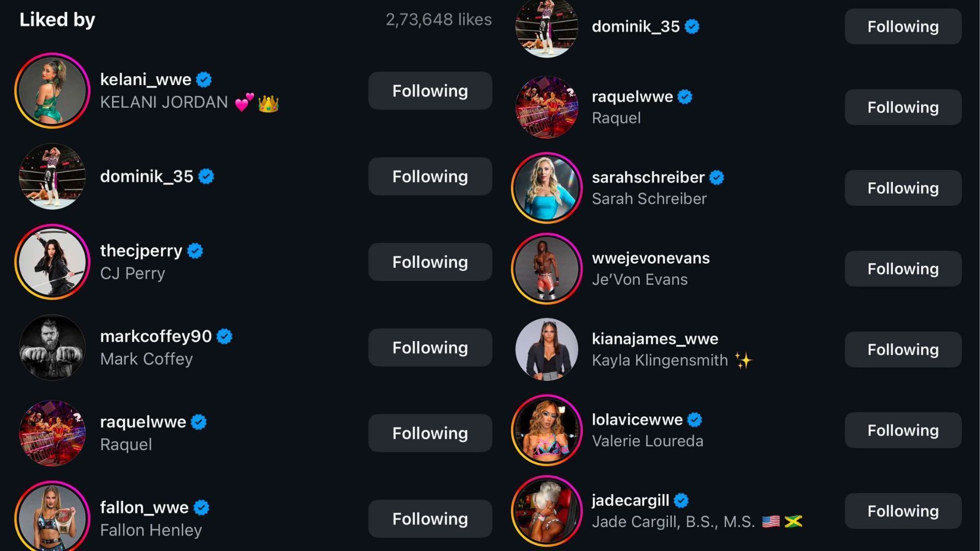 Several superstars liked the video of Rhea Ripley getting busted open on NXT (Image Credits: WWE on Instagram)