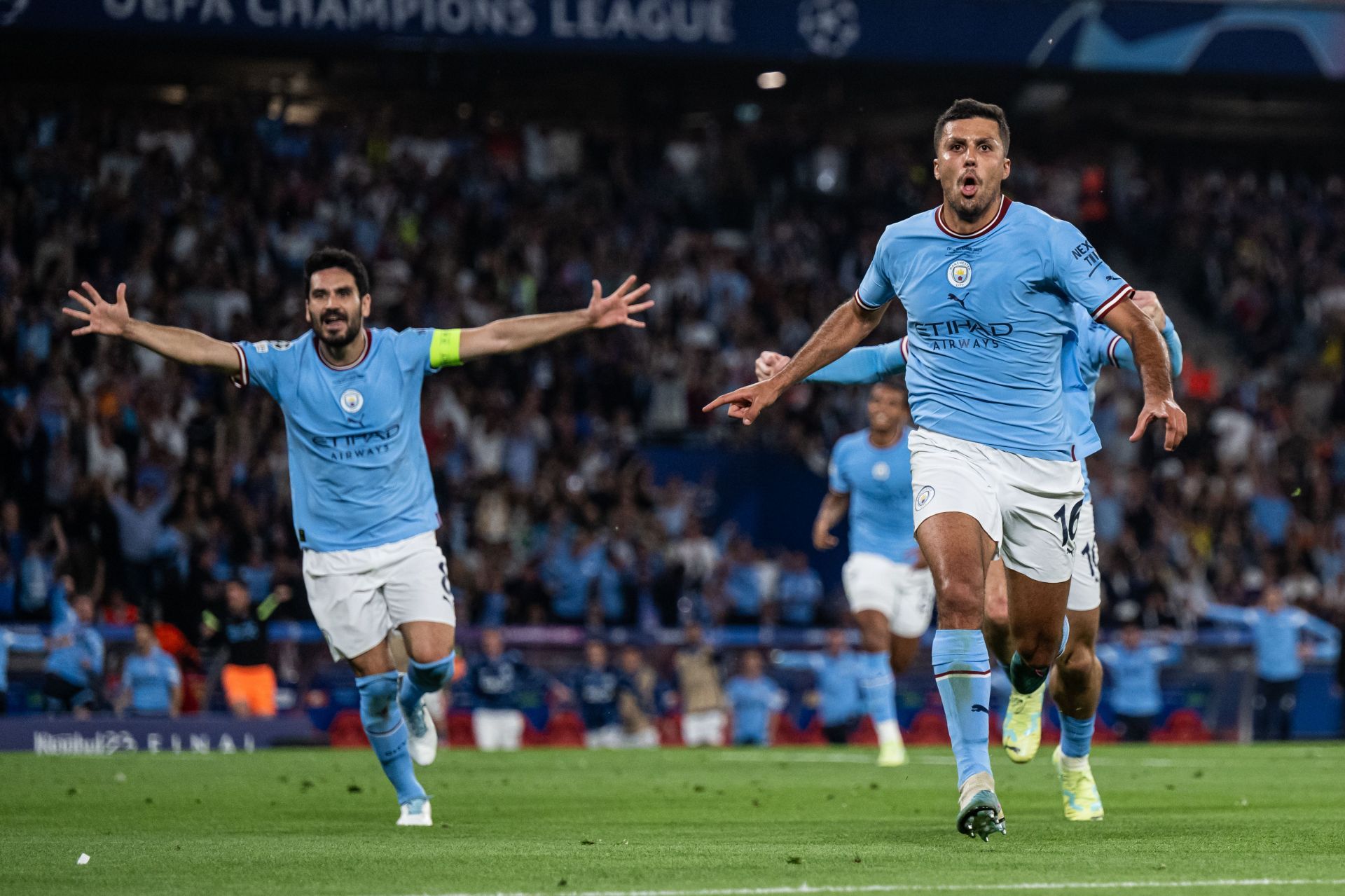 Ballon d&#039;Or winner Rodri and Ilkay Gundogan- UEFA Champions League Final 2022/23 - Source: Getty