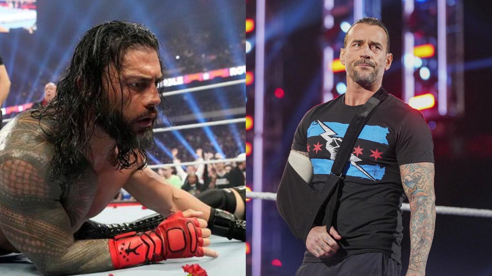 Roman Reigns (left); CM Punk (right)