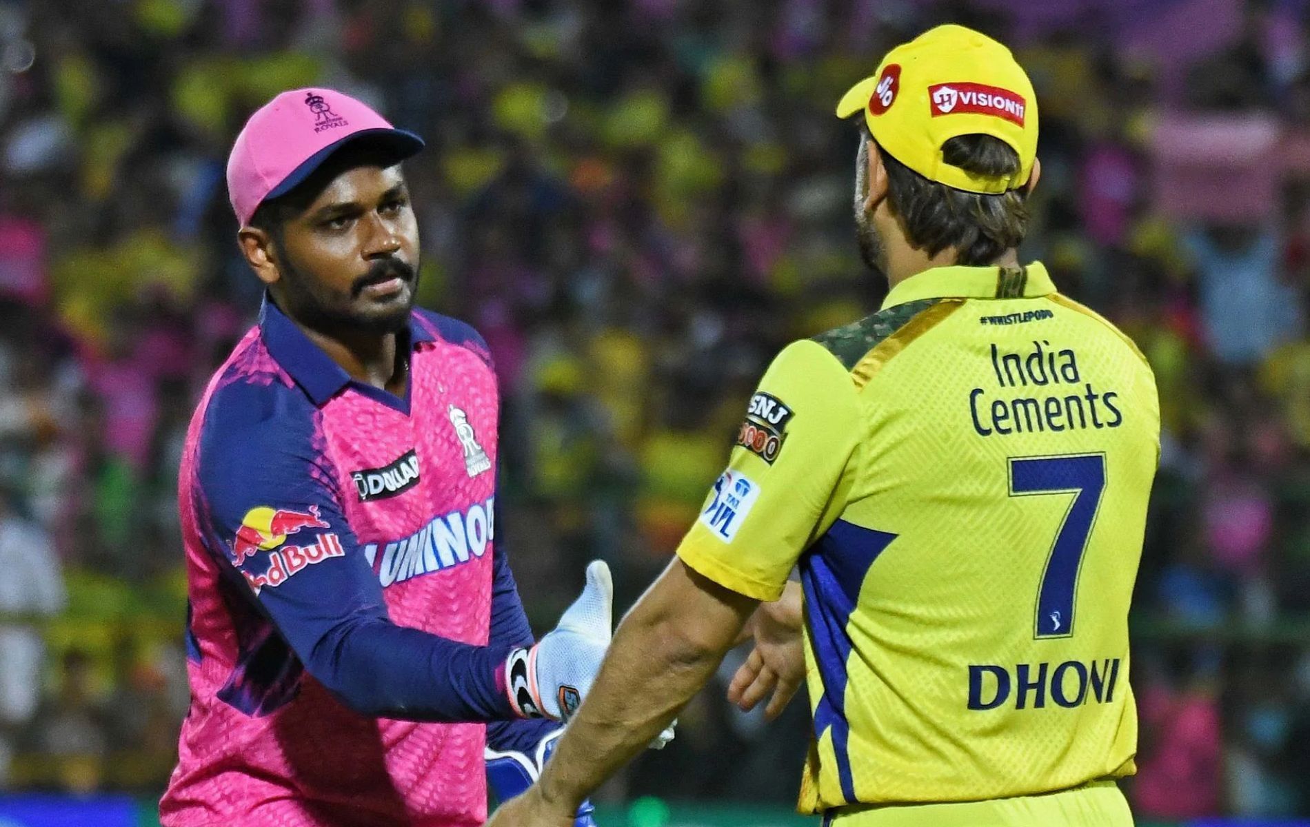 Sanju Samson (L) with MS Dhoni. (Pic: Getty)