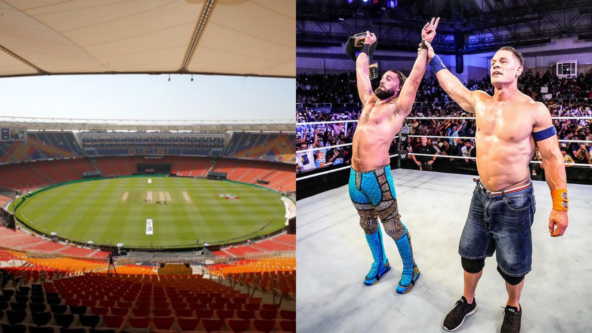 भारत के पास इतने अच्छे ऑप्शंस हैं कि WWE यहीं हर इवेंट होस्ट कर सकती है (Photos: WWE.com and BCCI X)