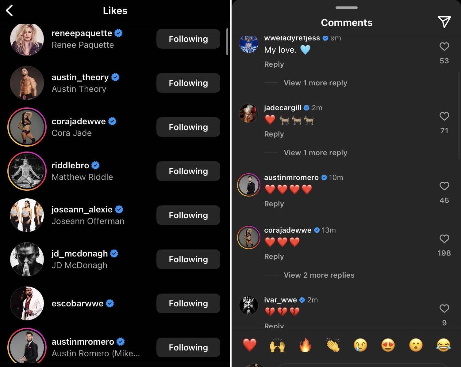 Several stars have congratulated Morgan [Image credit: Screengrab of reactions to Morgan&#039;s Instagram post]