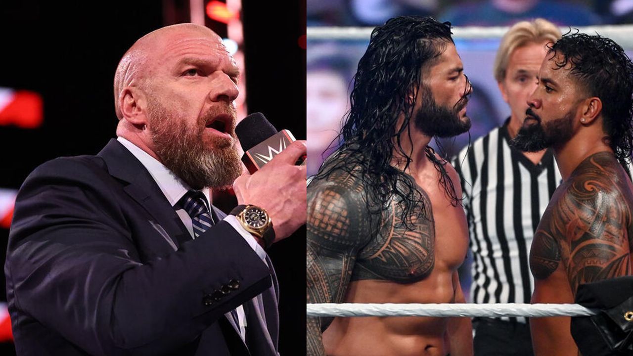 Triple H, Reigns, and Jey (via WWE