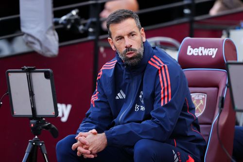 Manchester United interim boss Ruud van Nistelrooy looks on