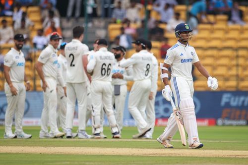 New Zealand celebrating the wicket of Yashasvi Jaiswal (File image via Getty)