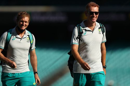 George Bailey with Australia coach Andrew McDonald. (Credits: Getty)