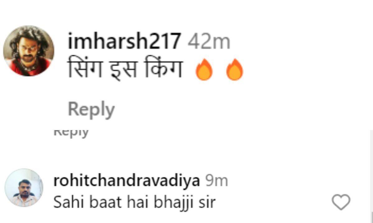 हरभजन सिंह की पोस्ट पर फैन ने किया कमेंट (photo credit: instagram/harbhajan3)