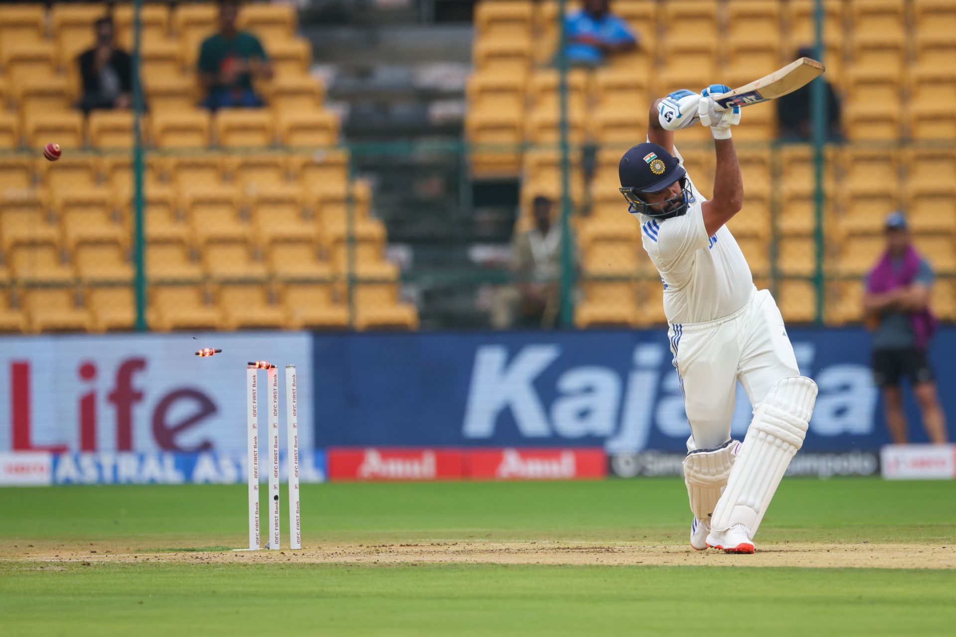 India&#039;s first-innings total of 46 is their lowest score at home. [P/C: Getty]