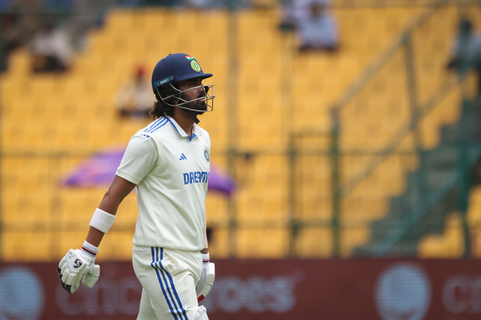 KL Rahul fell cheaply in both innings on his home ground. (Image Credits: Getty Images)