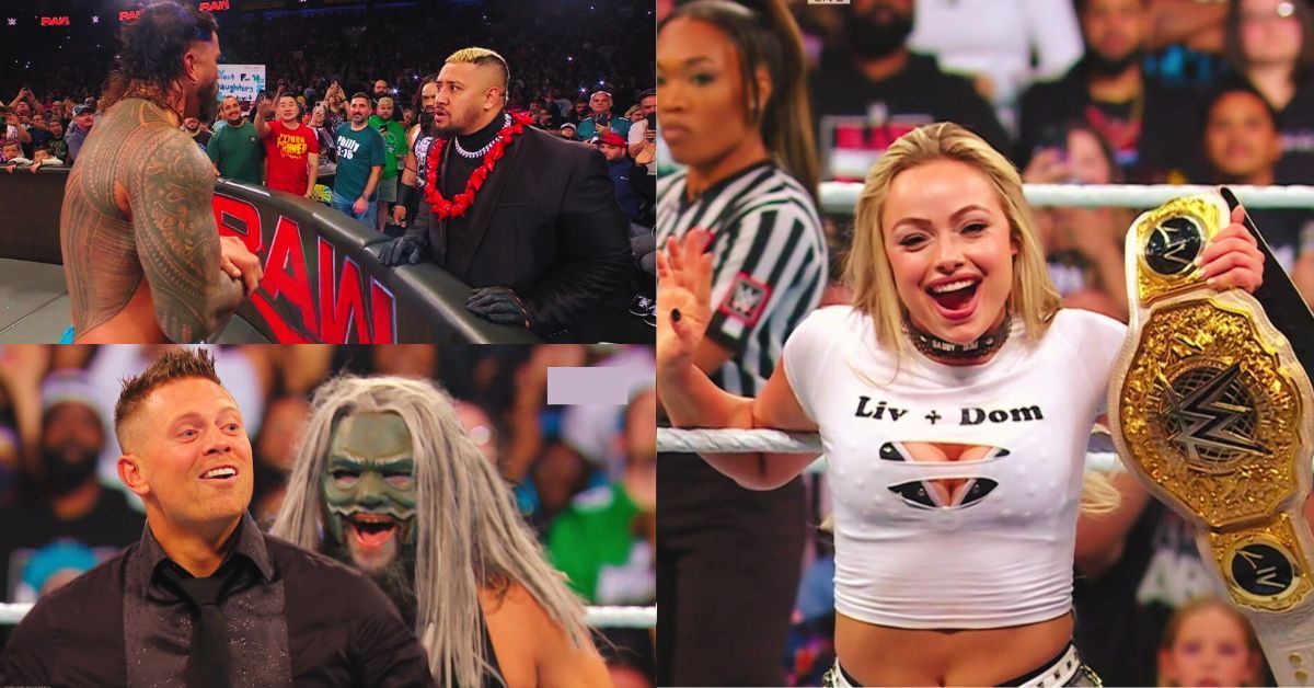 We got some big matches tonight on WWE RAW as well as an unexpected visit from the Bloodline leading to a title change [Image credits: Screenshots from WWE RAW on Sony LIV]