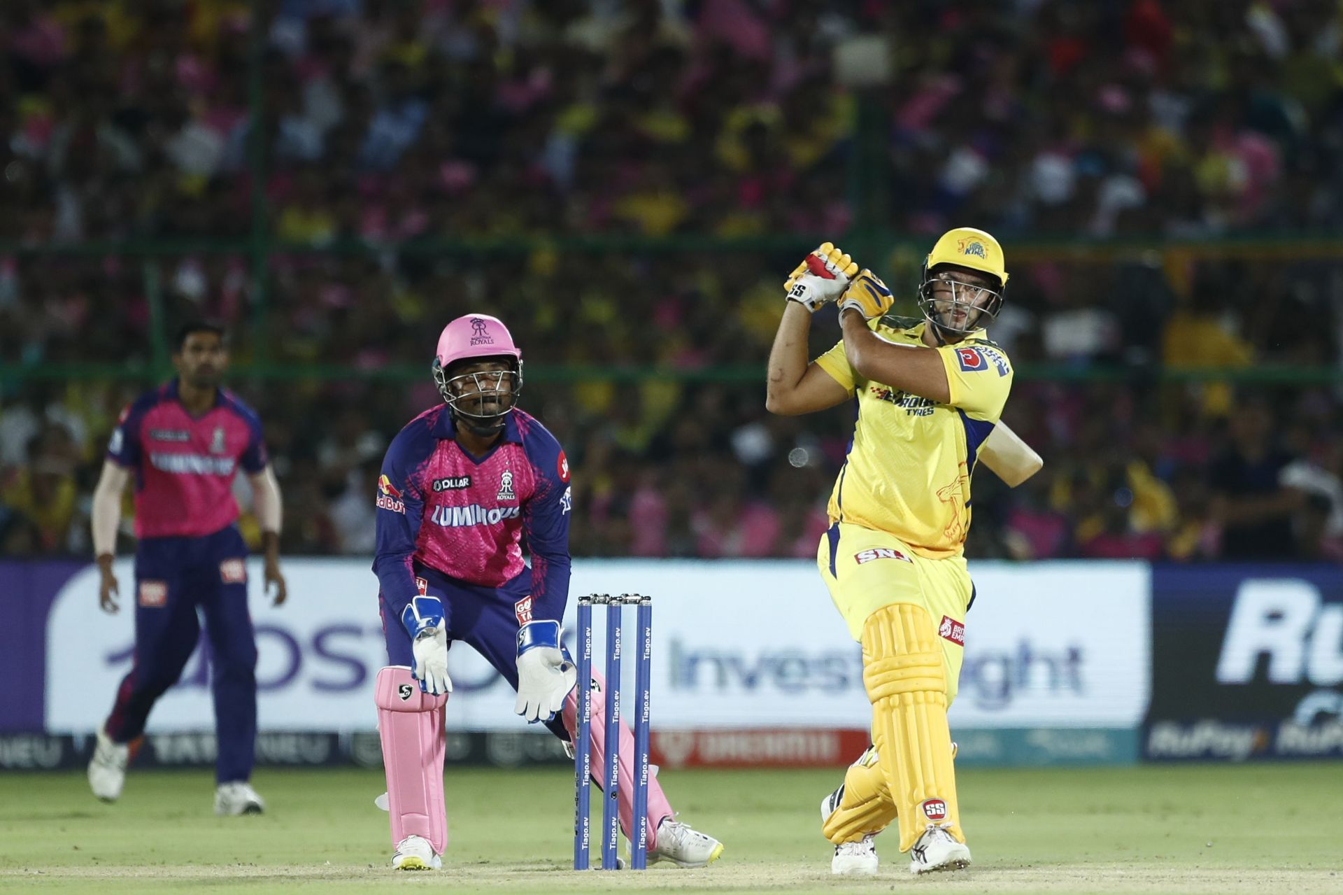 Dube's six-hitting in the middle overs has been central to several CSK wins [Credit: Getty]