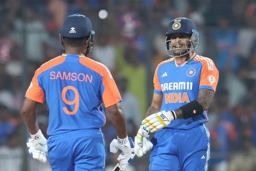 Sanju Samson and Suryakumar Yadav added 40 runs for the second wicket. [P/C: BCCI]