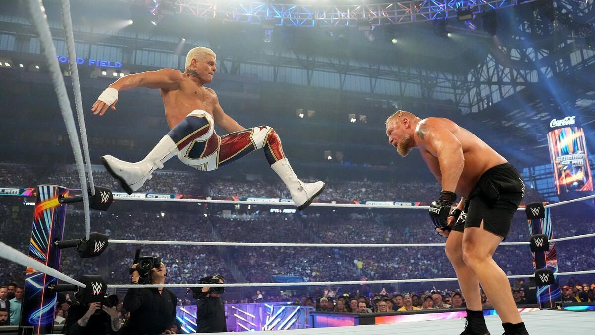 Cody Rhodes and Brock Lesnar at SummerSlam 2023 (Photo credit: WWE.com)