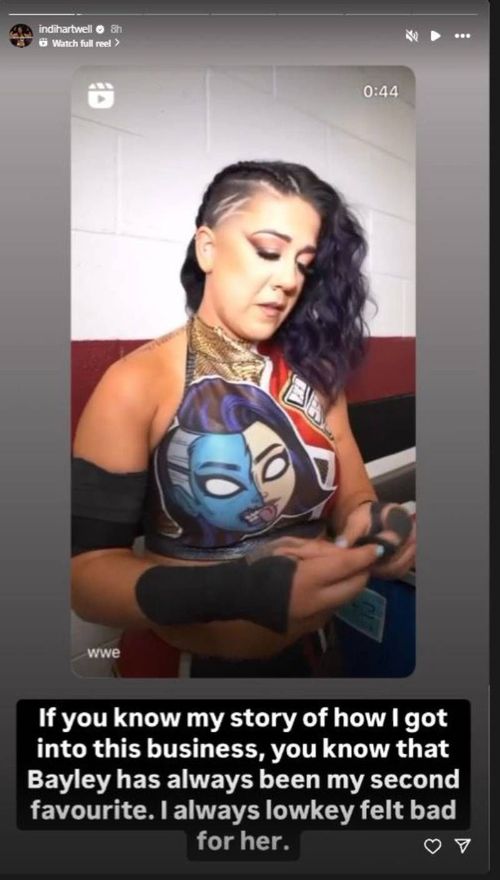 Screengrab of Indi Hartwell's Instagram Story (Source: Indi Hartwell's Instagram account)