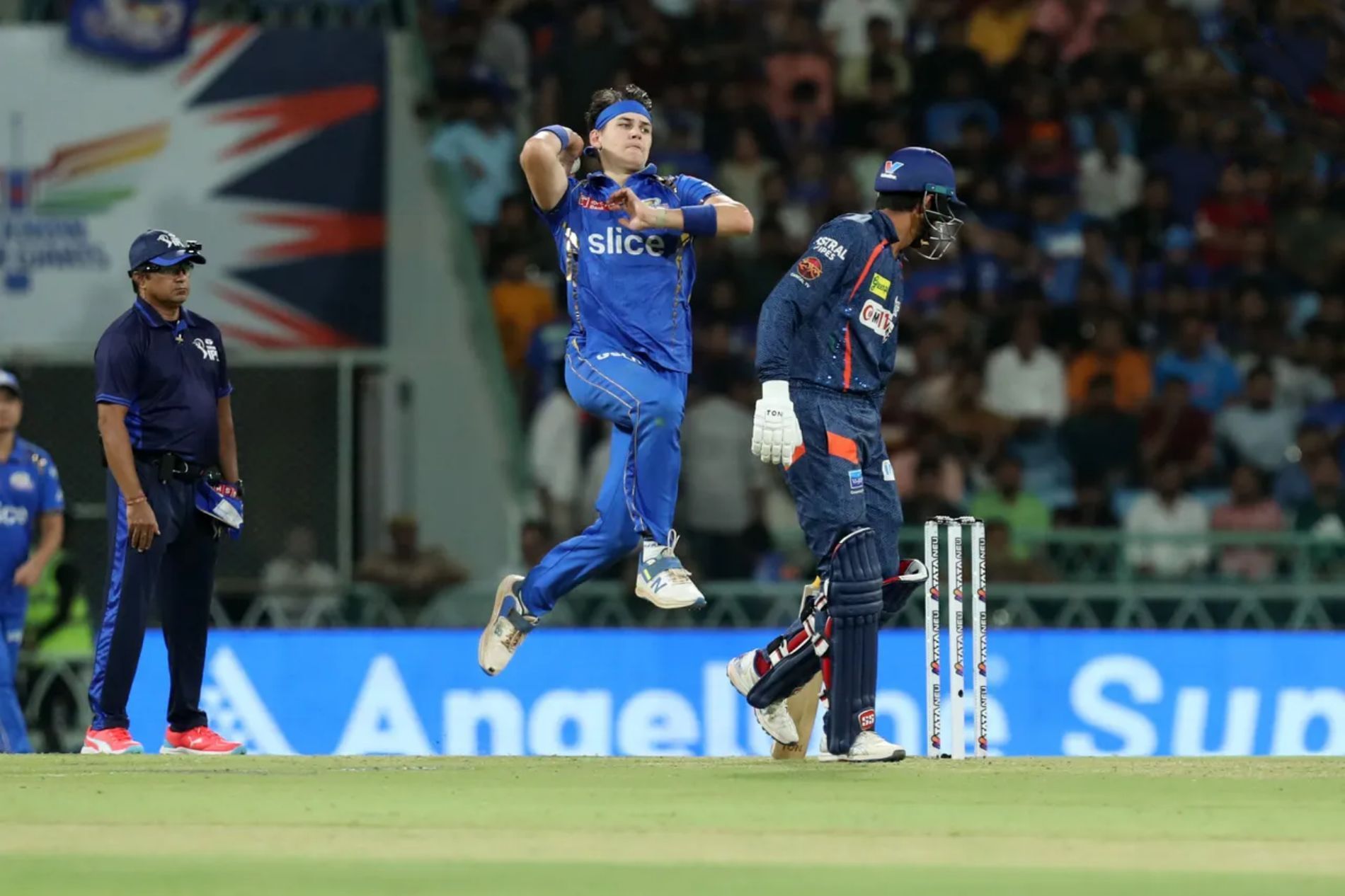 Gerald Coetzee in action for Mumbai Indians (Image Credits: iplt20.com/ X)