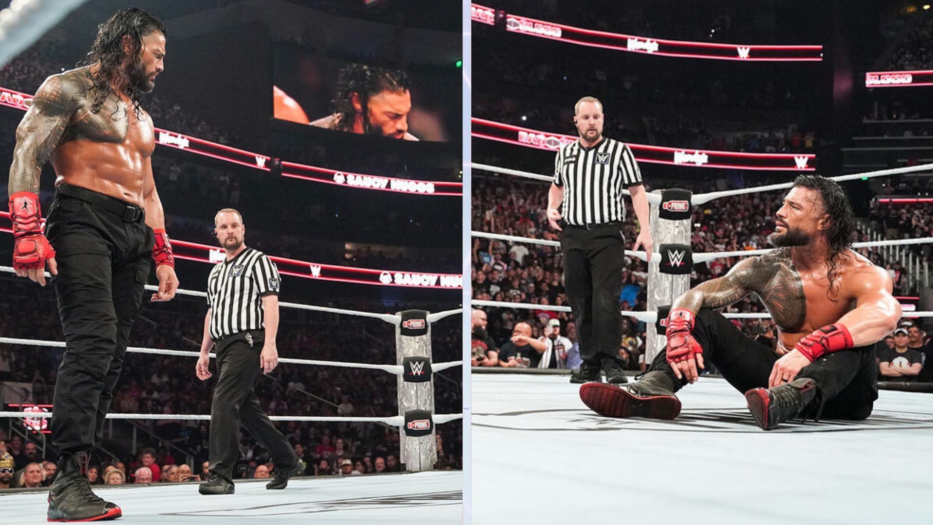 Jimmy Uso was removed from The Bloodline after Roman Reigns took a hiatus. [Images Source: WWE.com]