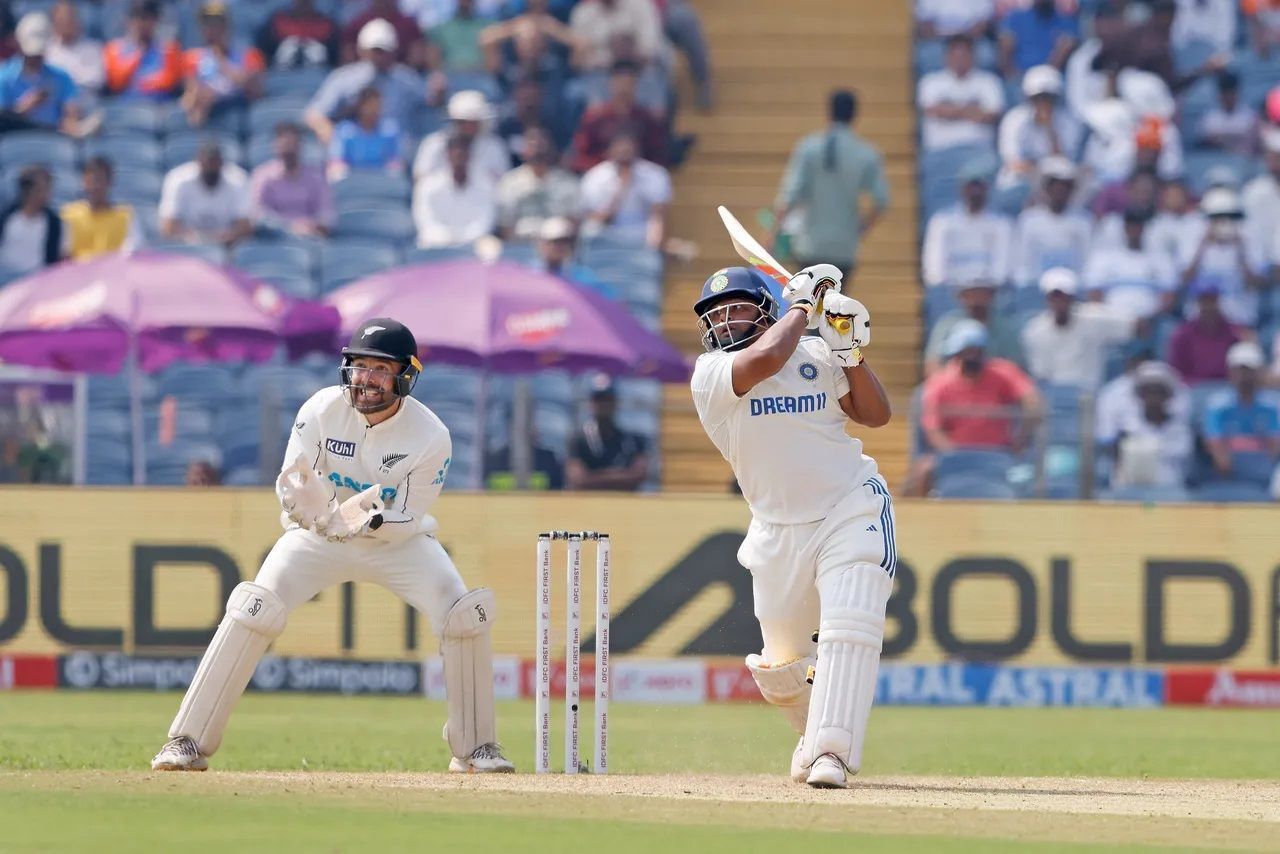 Sarfaraz Khan was caught at mid-off while attempting a big shot. [P/C: BCCI}