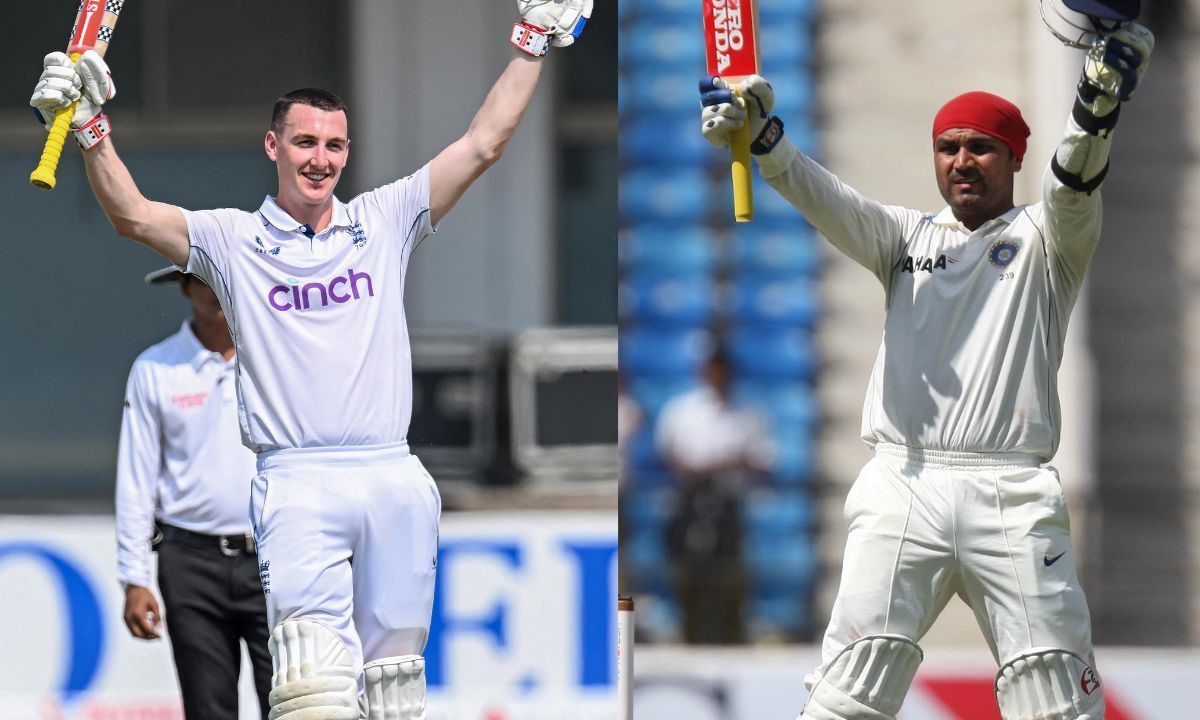 हैरी ब्रूक और वीरेंदर सहवाग (Photo Credit - @CountyChamp/Getty)