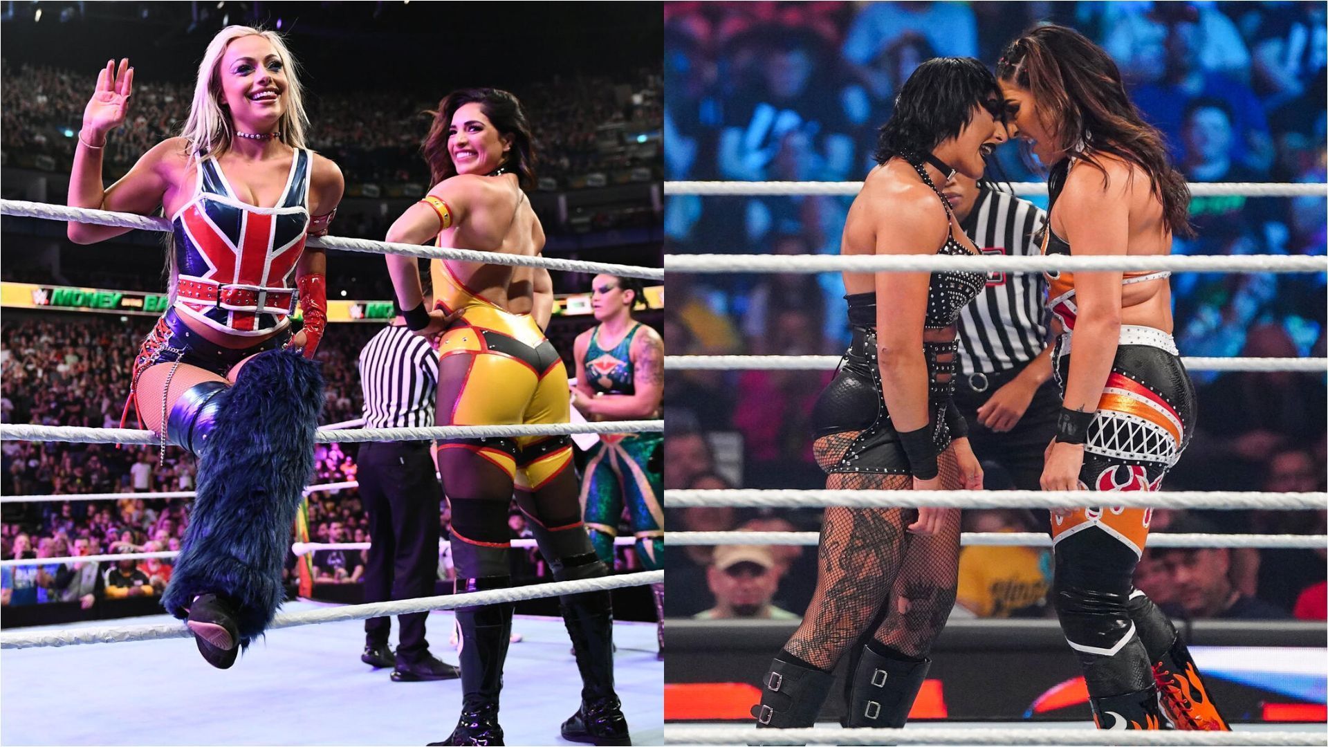 Rodriguez has shared the ring with Ripley and Morgan many times [Images from WWE.com]