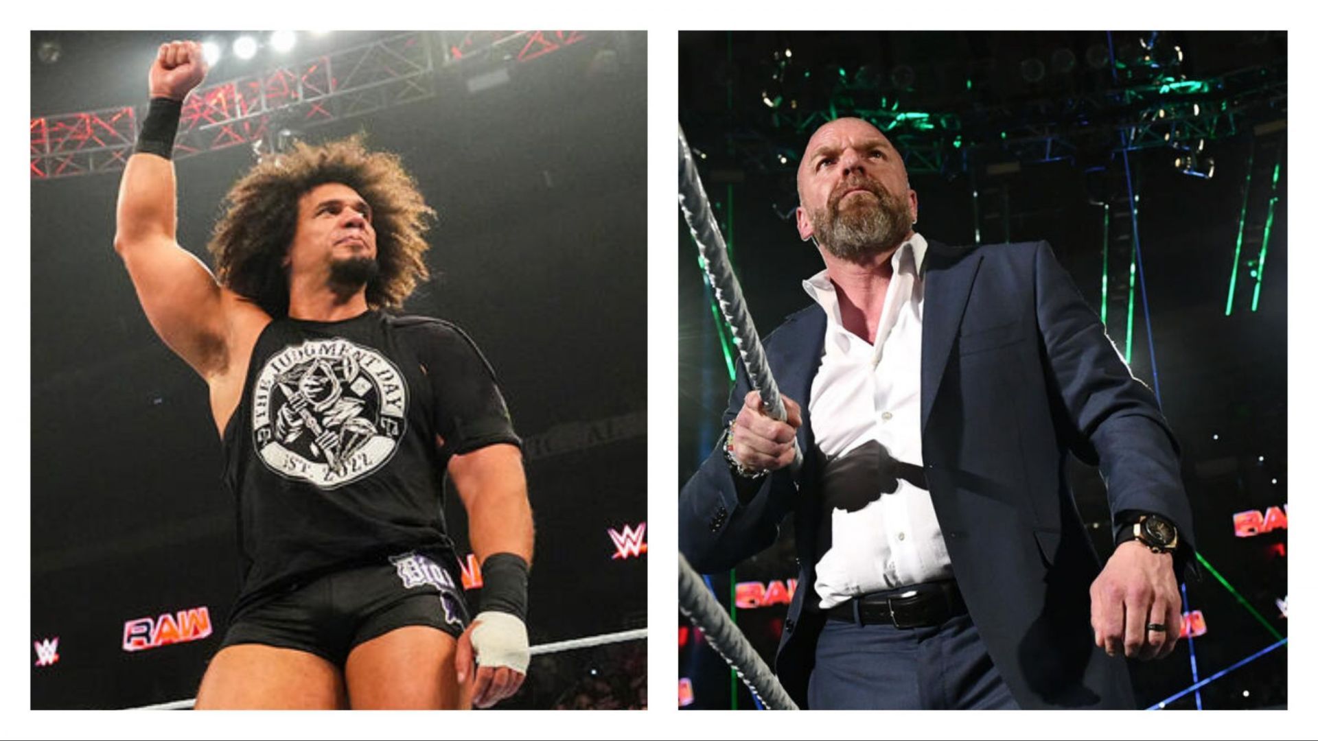 Carlito and WWE Chief Content Officer Triple H (Photo credit: WWE.com)