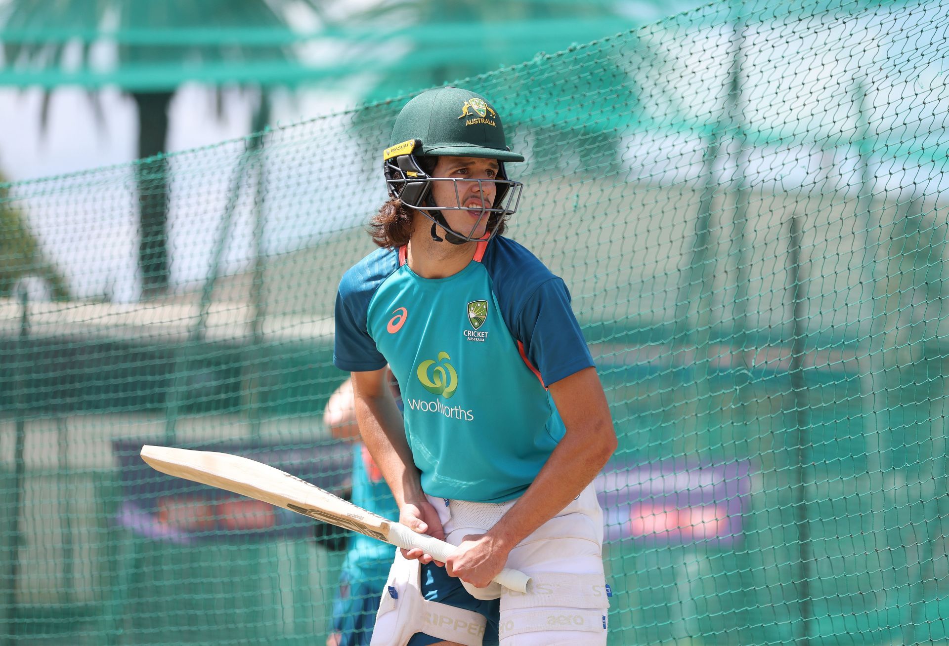 Sam Konstas batting in the nets. (Credits: Getty)