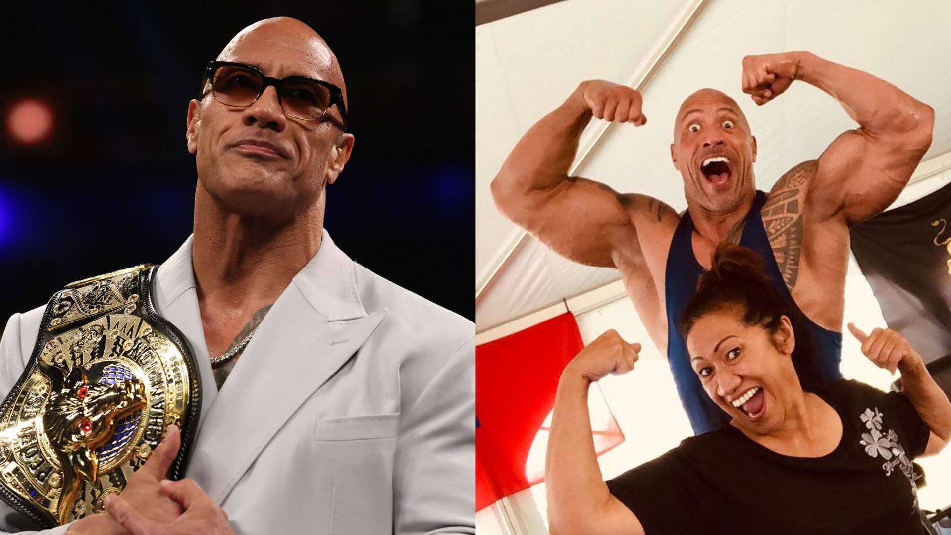 The Rock and Ata Johnson! [Image credits: WWE.com and Ata Johnson