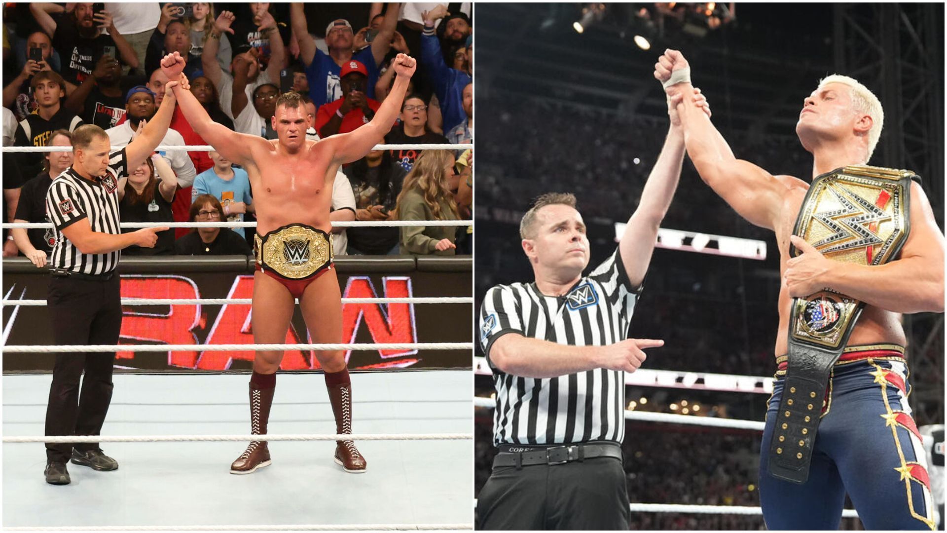 Gunther (left), Cody Rhodes (right). [Images via: WWE.com]