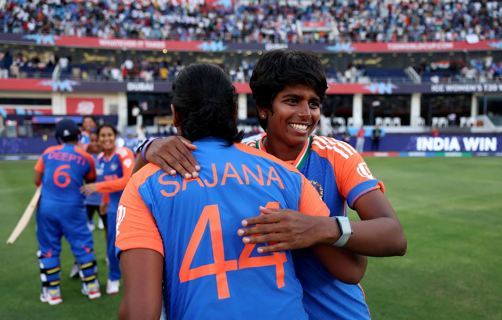 Arundhati Reddy after India&#039;s win over Pakistan. (Credits: Getty)