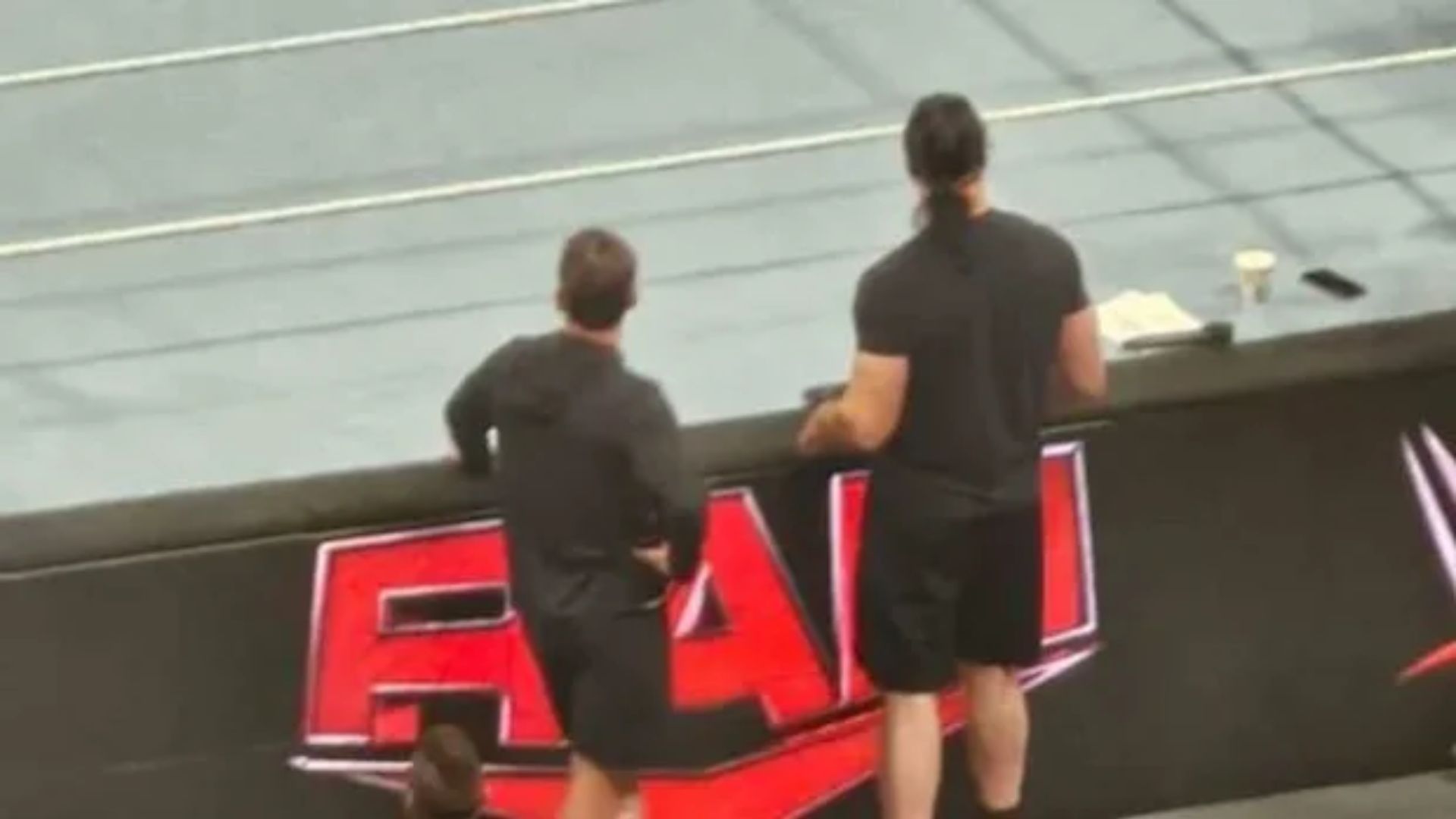 CM Punk and Drew McIntyre at ringside [via X]