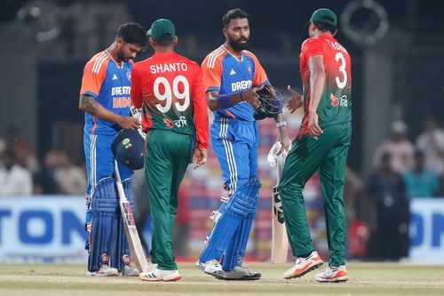 India beat Bangladesh by seven wickets with 8.1 overs to spare in the first T20I. [P/C: BCCI]