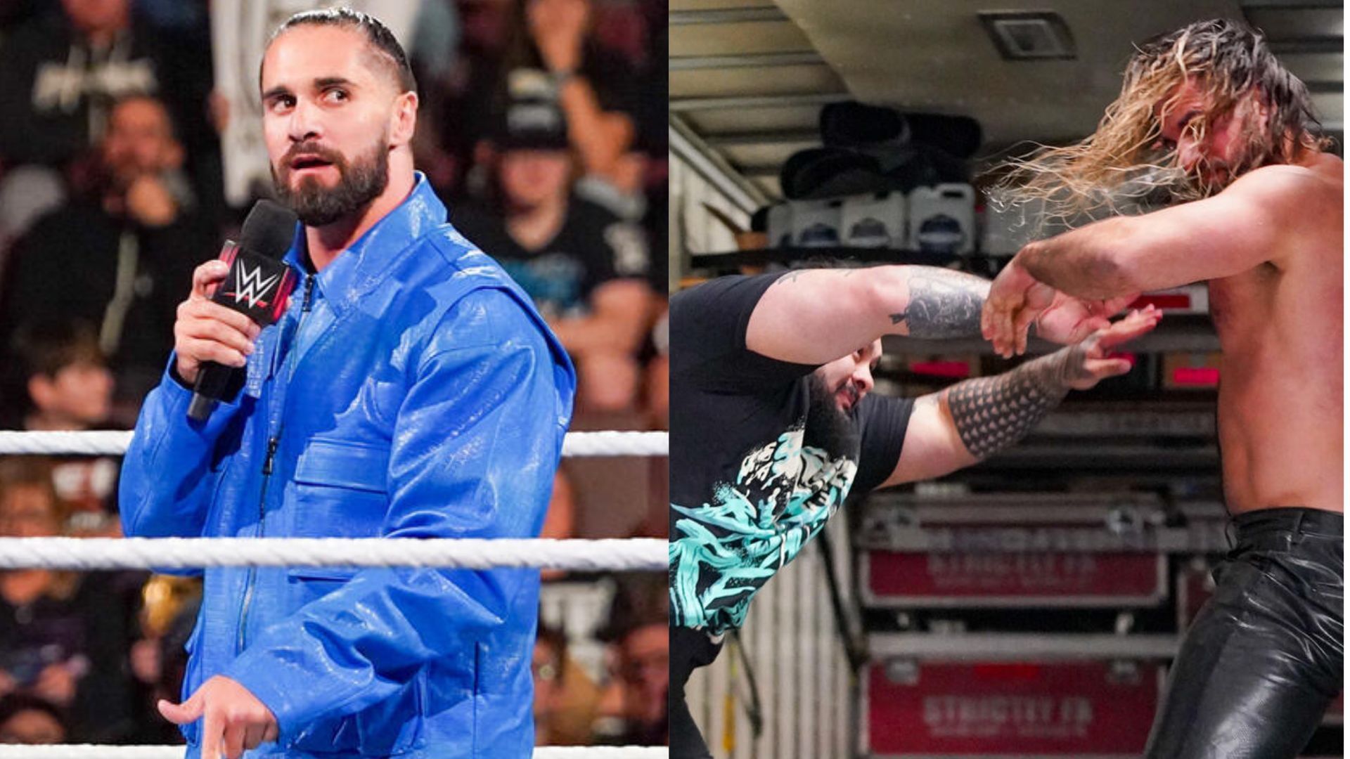 Seth Rollins and Bronson Reed on RAW. [Images via WWE.com]