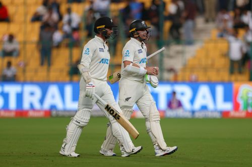 The New Zealand openers had to face only four deliveries before play was called off. [P/C: Getty]