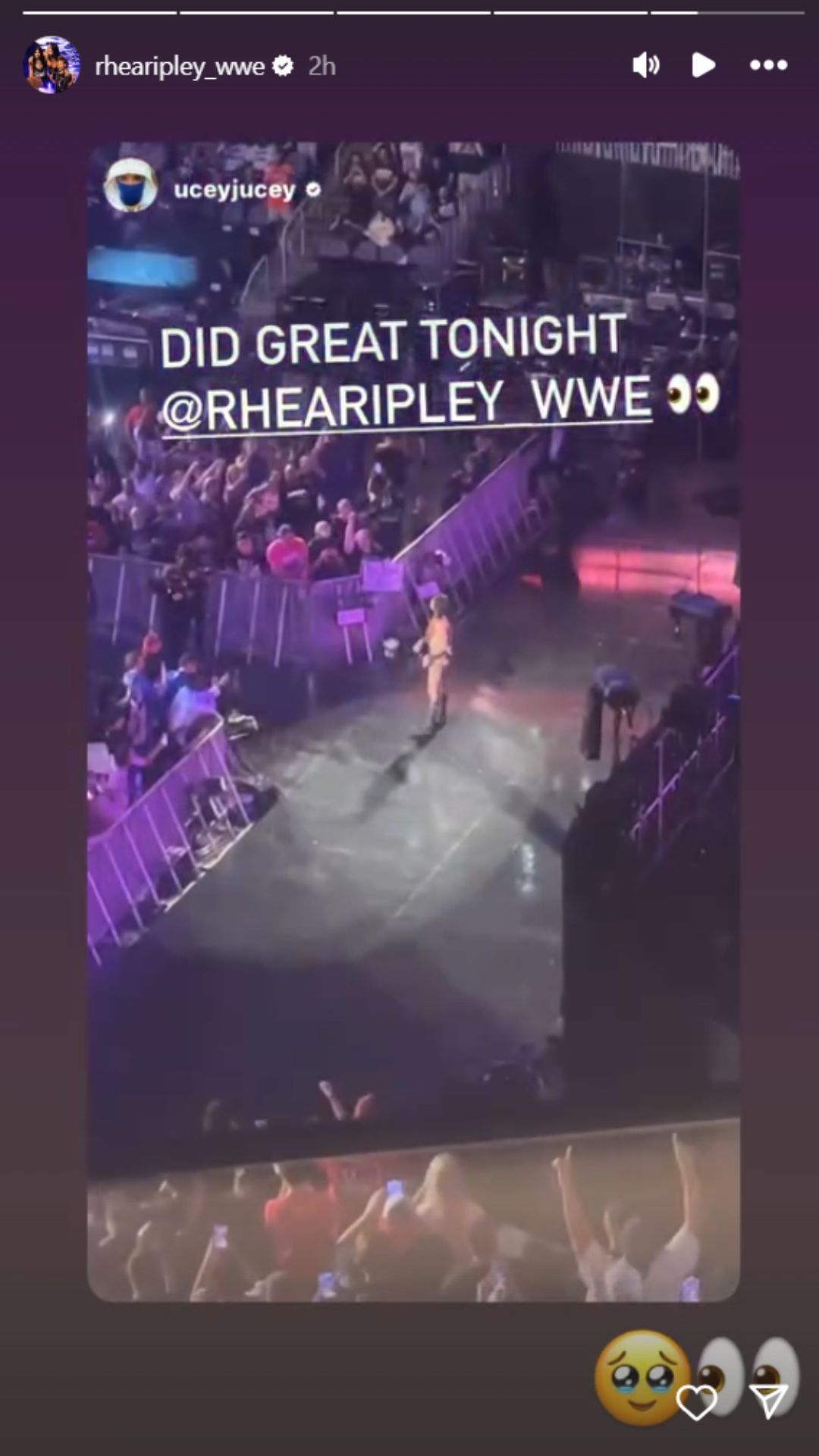 Ripley responds to Uso [Photo Credit: Screengrab of Rhea Ripley&#039;s Instagram story]