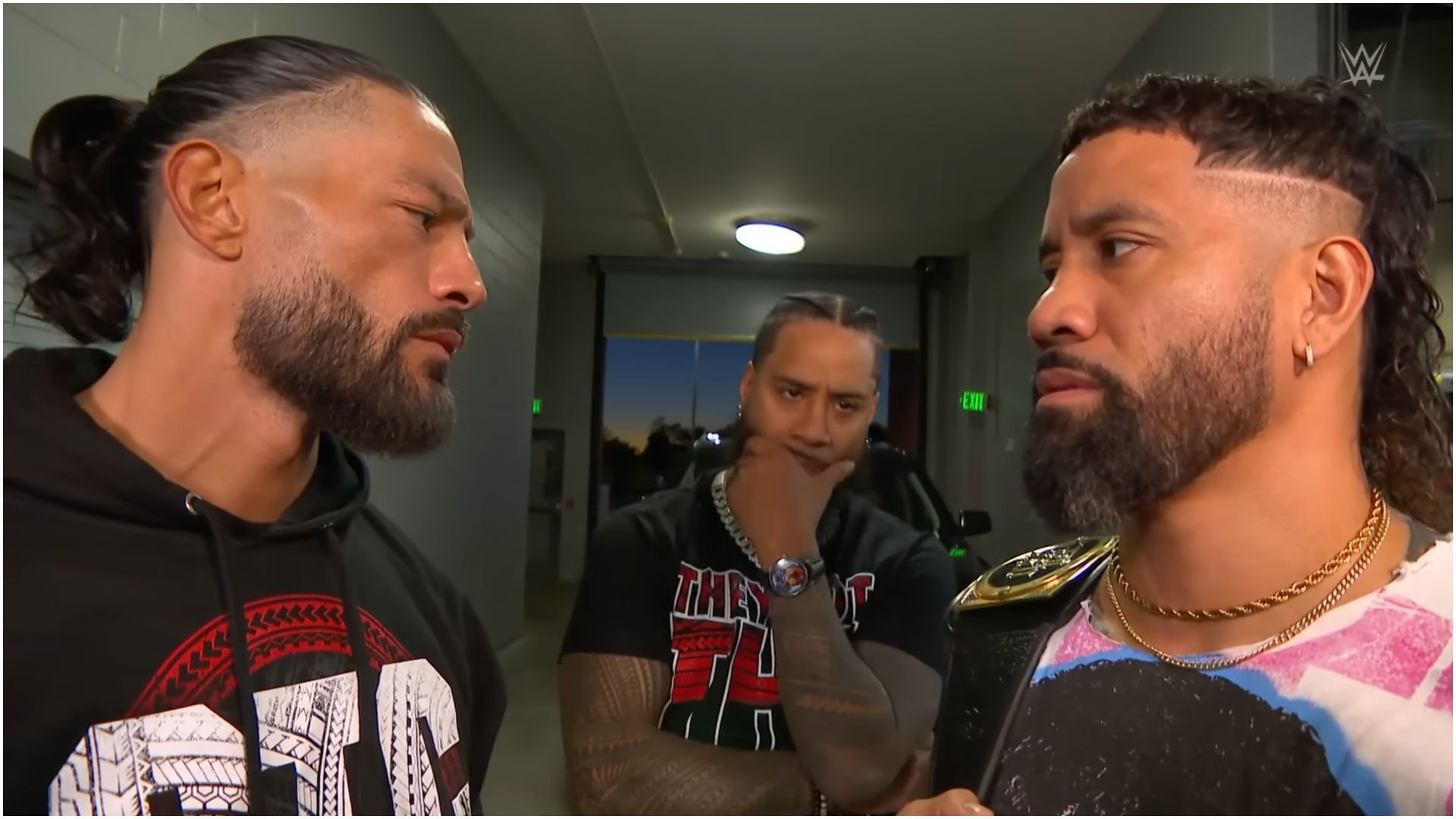 Roman Reigns, Jimmy Uso, and Jey Uso on SmackDown! [Photo source - WWE