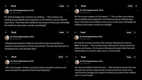 Chris Featherstone provided details from the plaintiffs' side [Image credit: Screenshots of Featherstone's X thread]