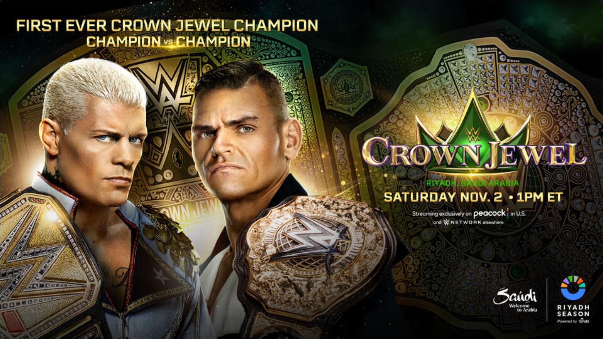 The two world champions will battle to become the first-ever Crown Jewel champion [Images from WWE.com]