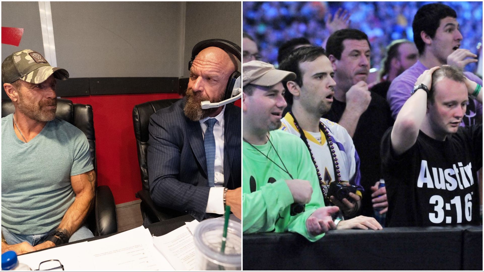 WWE fans, officials Shawn Michaels and Triple H