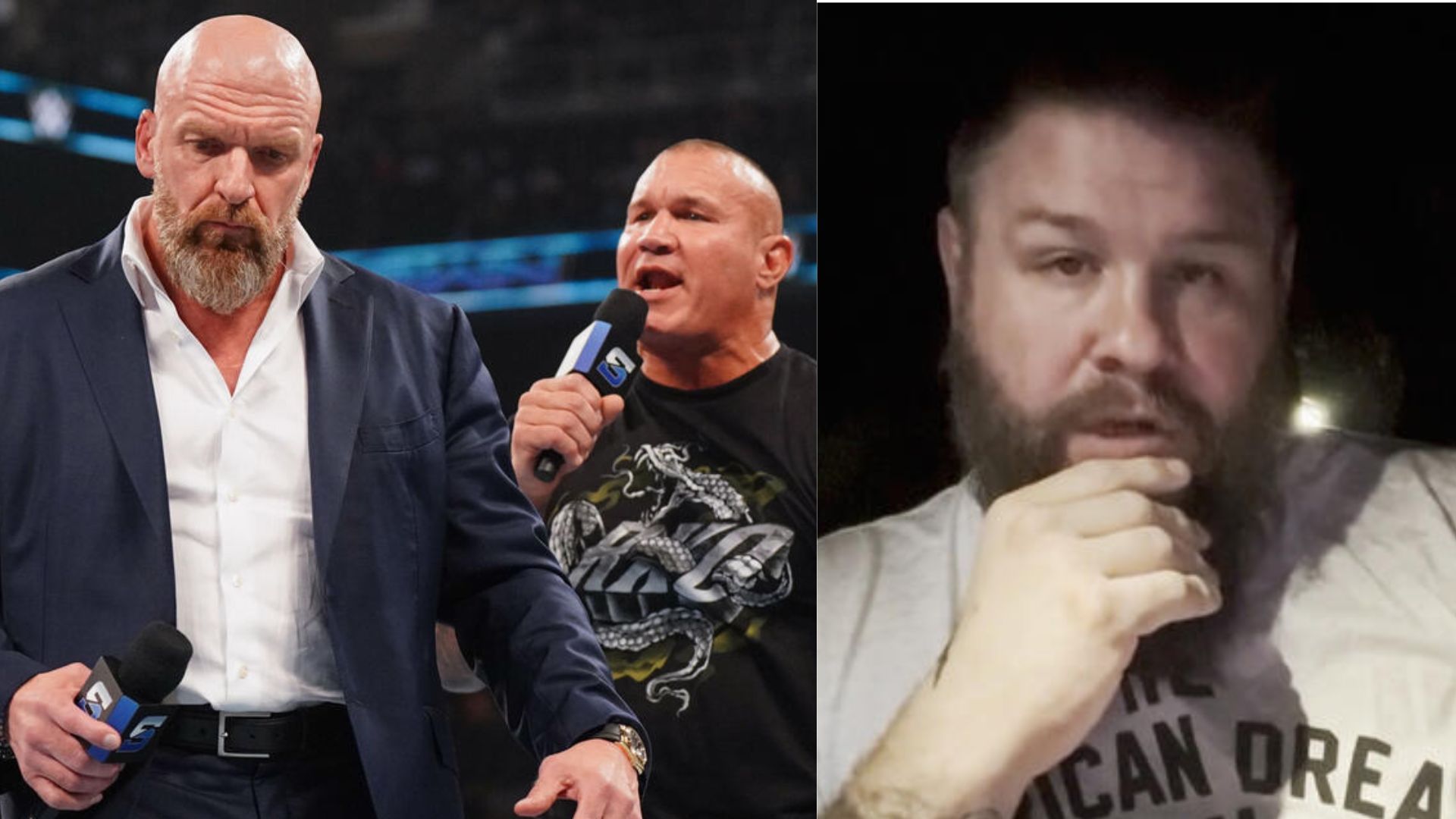 Triple H, Randy Orton, and Kevin Owens (Images via WWE.com)