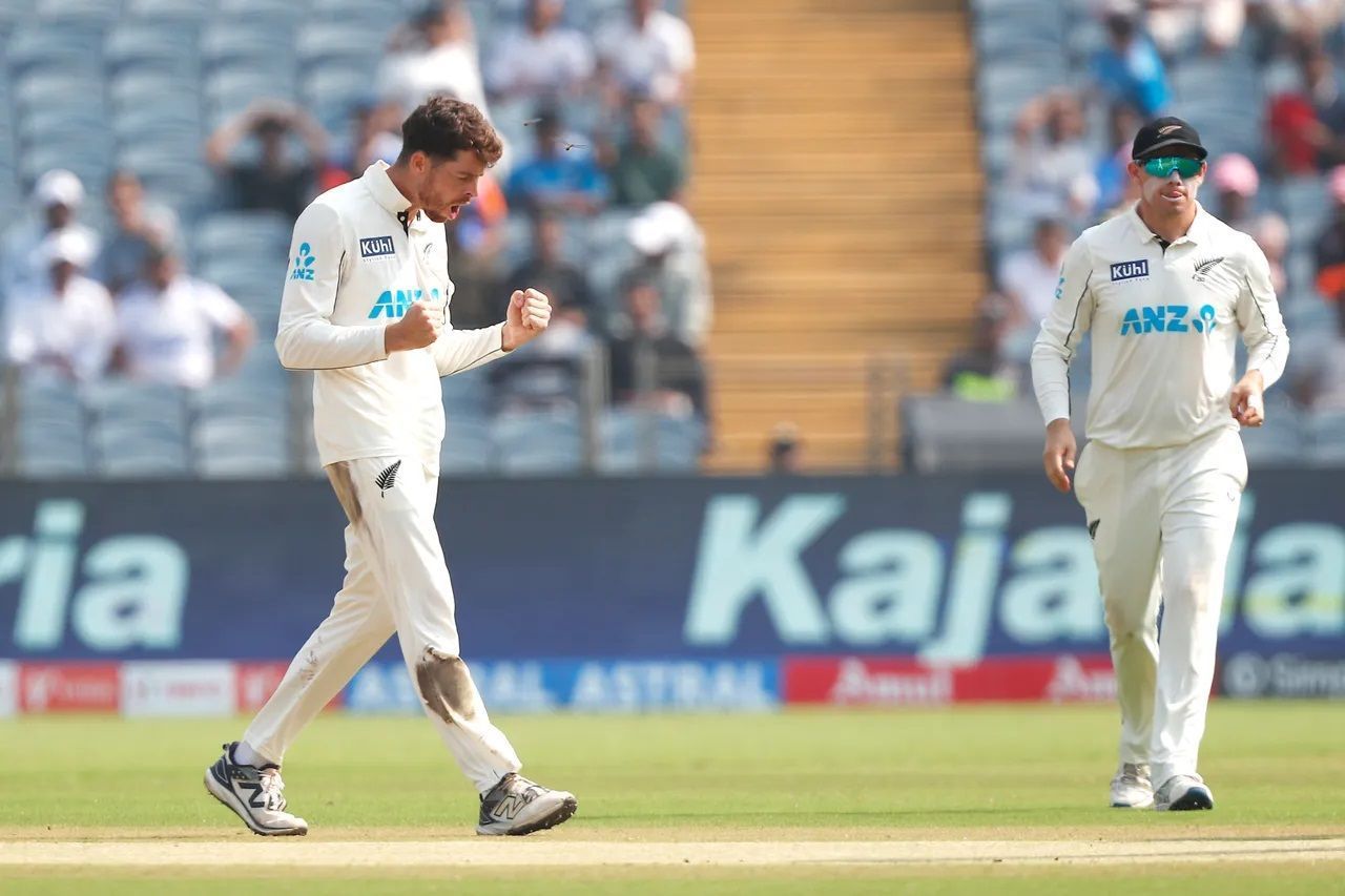 Mitchell Santner starred with a 13-wicket haul in the Pune Test. [P/C: BCCI]